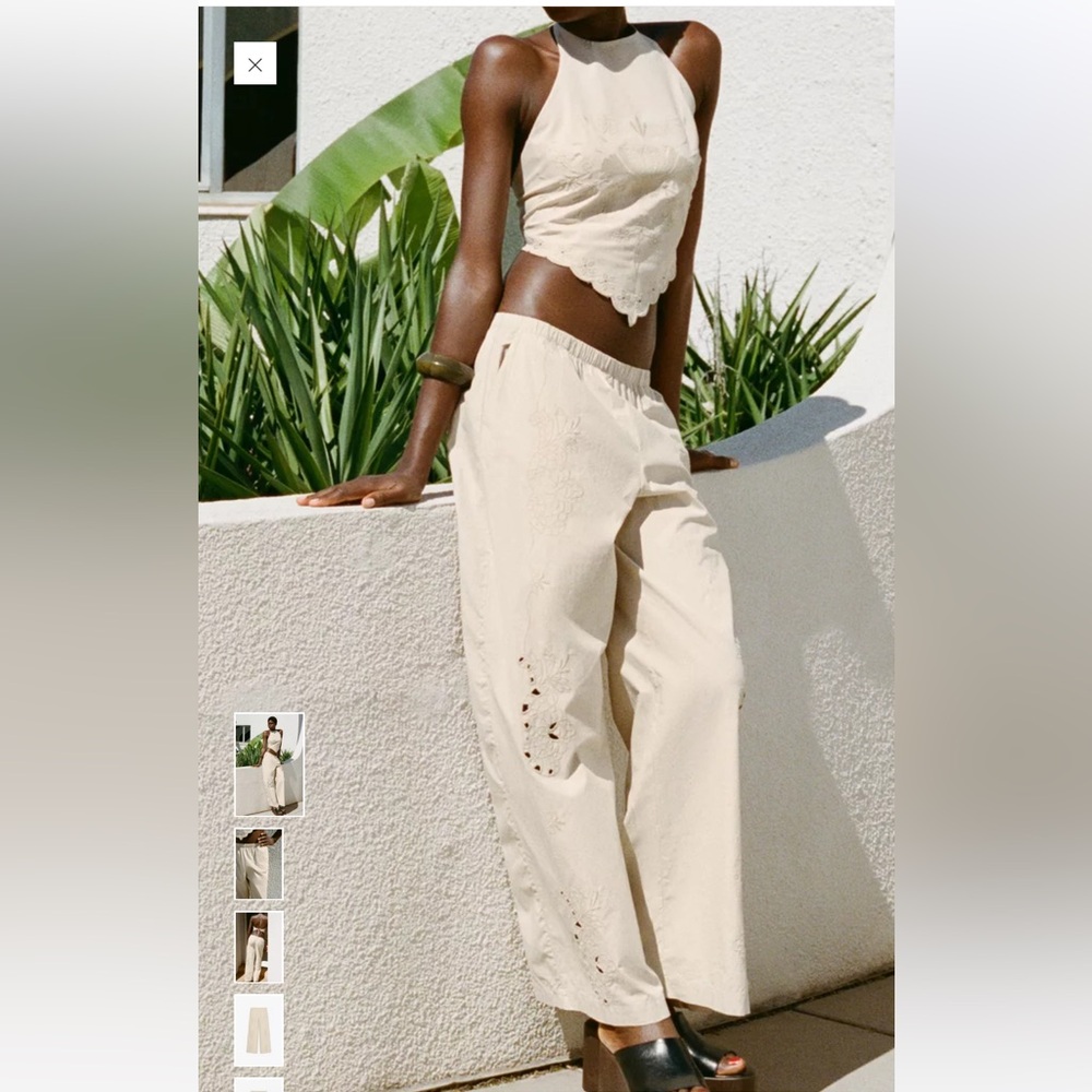 Elegant Cream Women's Pants